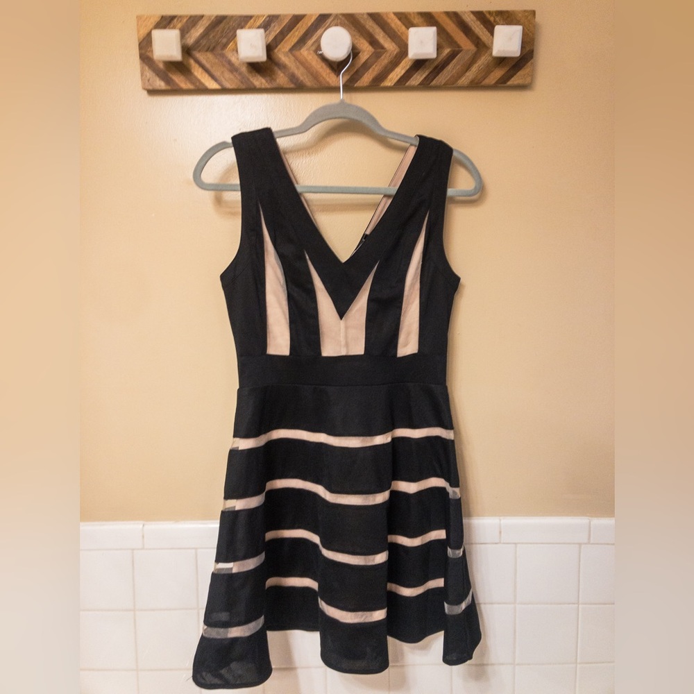 Black Dress with Nude Cutouts